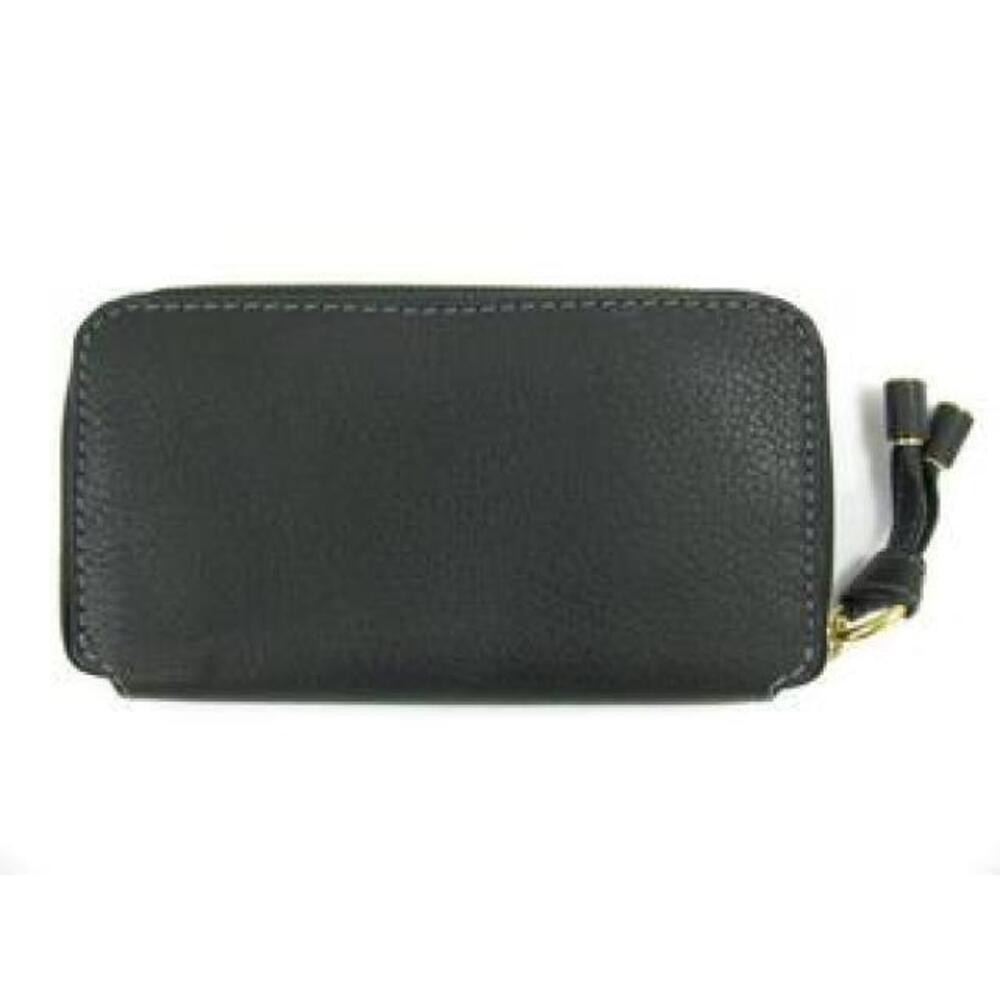 Chloe Calfskin Black Wallet Leather Long Round MARCIE